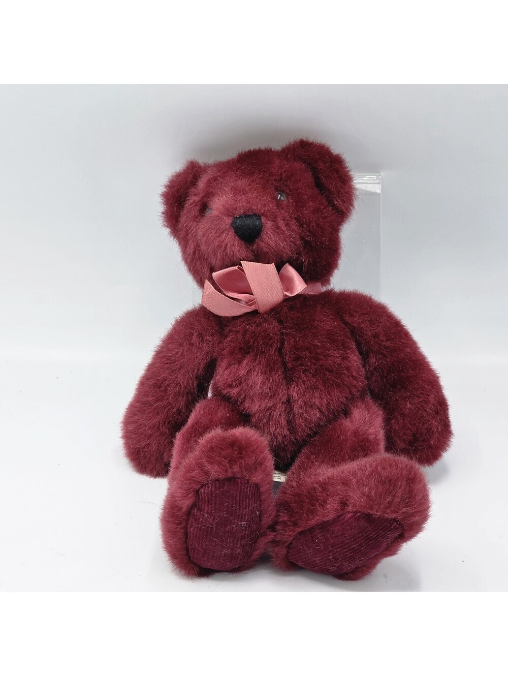 Russ Berrie Rhapsody Burgundy Red Plush Beanie Stuffed Animal Teddy Bear 9"